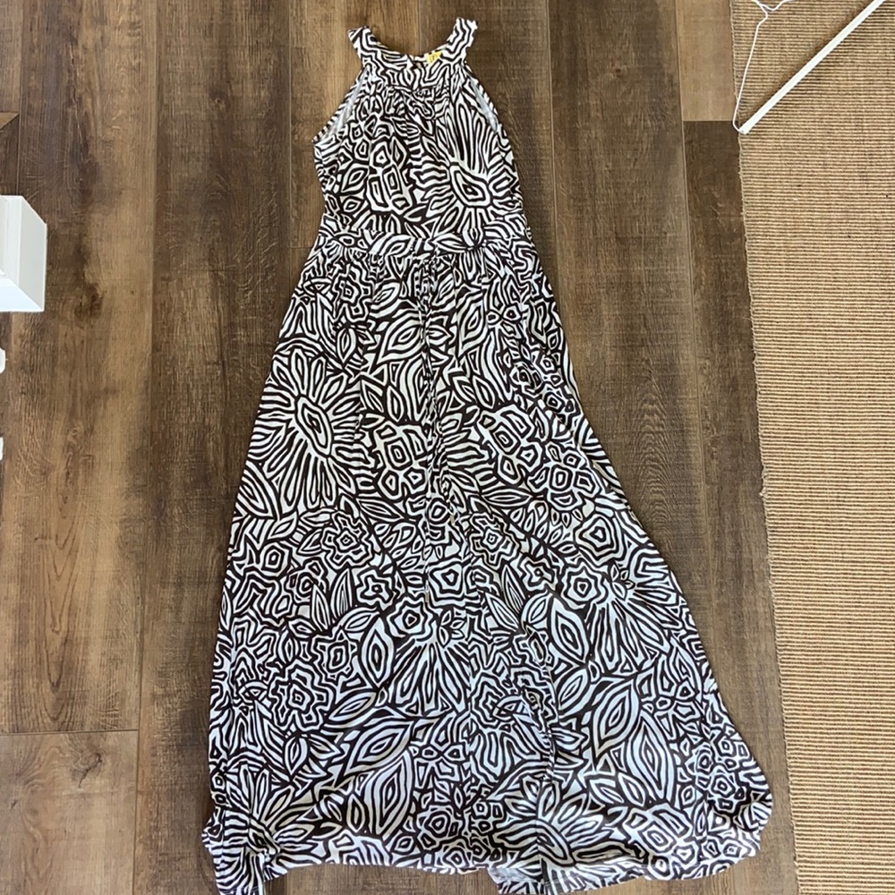 Banana Republic full length Maxi Dress brown/White